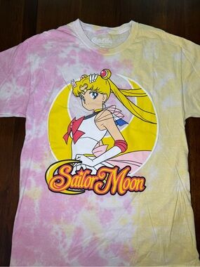 Sailor Moon Tie-Dye Graphic Tee - Pink & Yellow